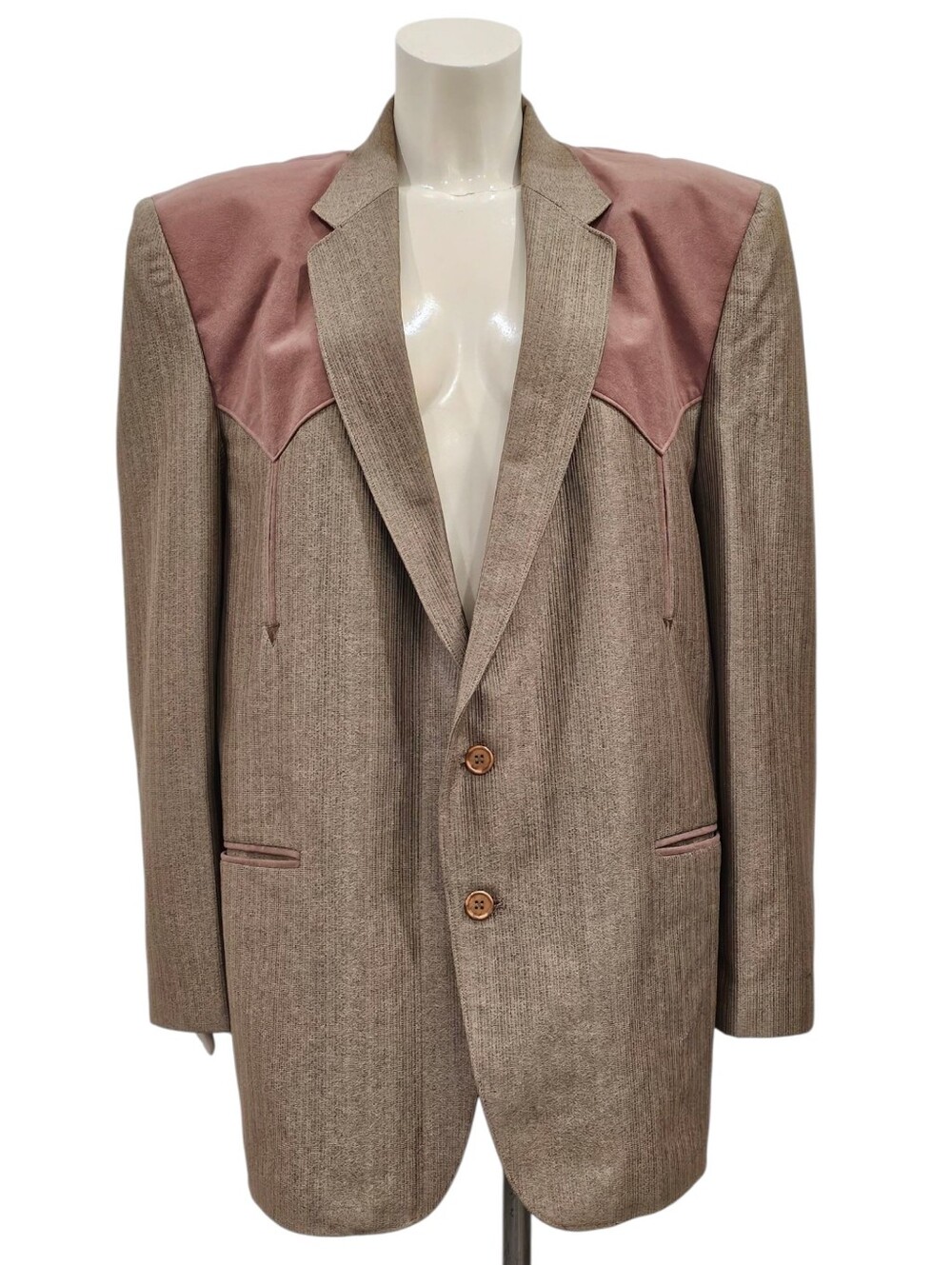 BUFFALO COUNTRY Western Wear Men 2 Tone Tan Brown Blazer Jacket 42R